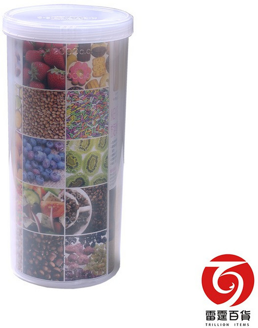 雷霆百貨 特價品 廚房收納 食物密封罐, K660花語旋轉密封罐 2000ml, 1個