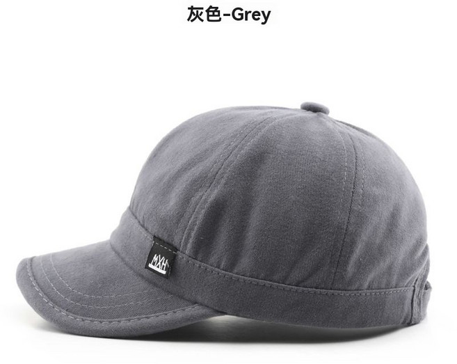 春秋新款短檐鴨舌帽,卡其色軟頂棒球帽,日系遮陽防曬帽