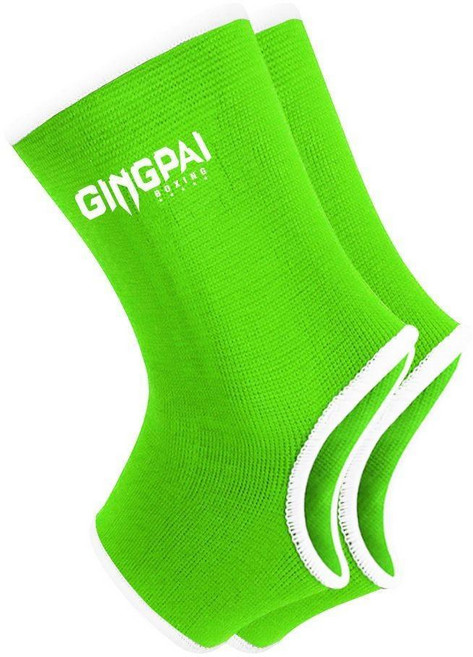 GINGPAI 搏擊護腿 護脛護腳踝 散打泰拳格鬥護具, 1個, 針織護腳踝綠色,S, 綠色
