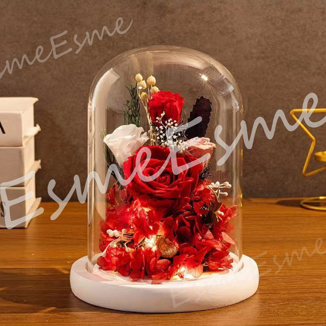 永生花燈 永生玫瑰花, 紅色玫瑰花, 紅色玫瑰花