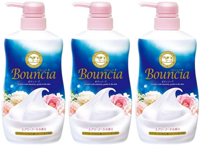 牛乳石鹼 BOUNCIA 沐浴乳 愉悅花香, 480g, 3個