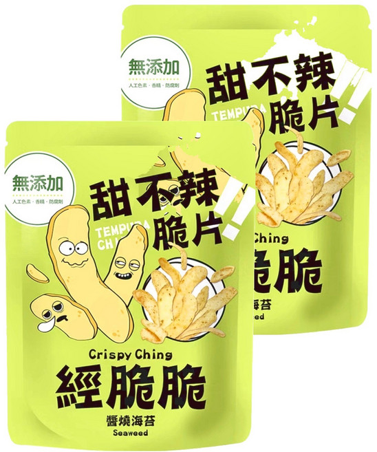 Crispy Ching 經脆脆 甜不辣脆片 醬燒海苔, 45g, 2包