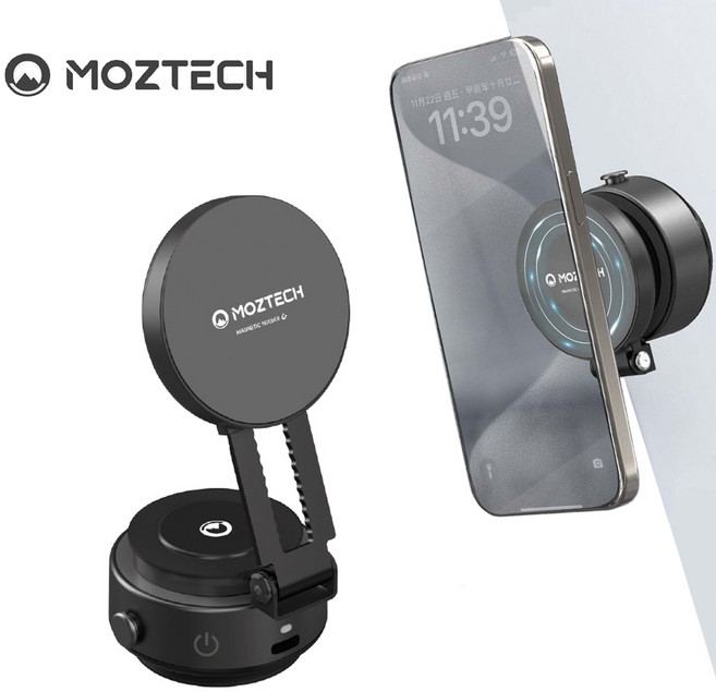 MOZTECH 真空吸盤磁吸手機支架, 1個