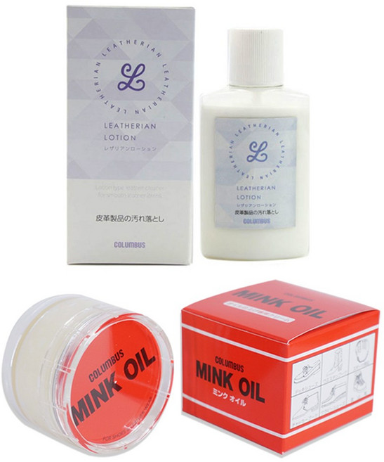 日本製COLUMBUS 皮革保養 皮件保養 皮衣保養, 1套, 貂油+防霉乳組合, 145ml