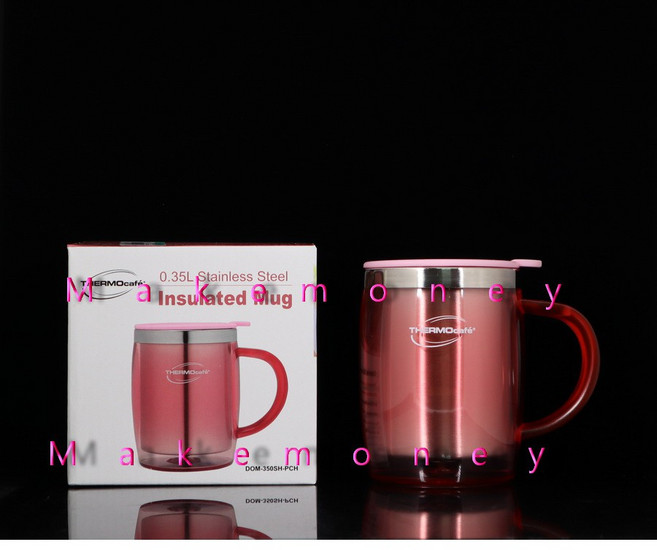 THERMOCafé 不銹鋼真空隔溫杯 350ML, 1個, 粉桃色