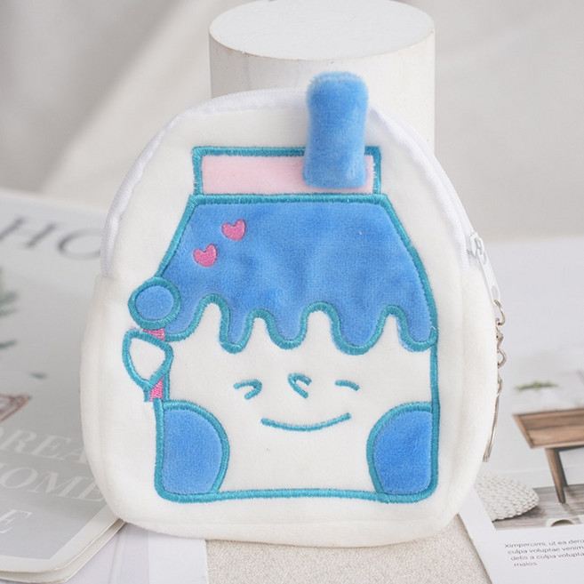 卡通毛絨拉鍊零錢包 可愛