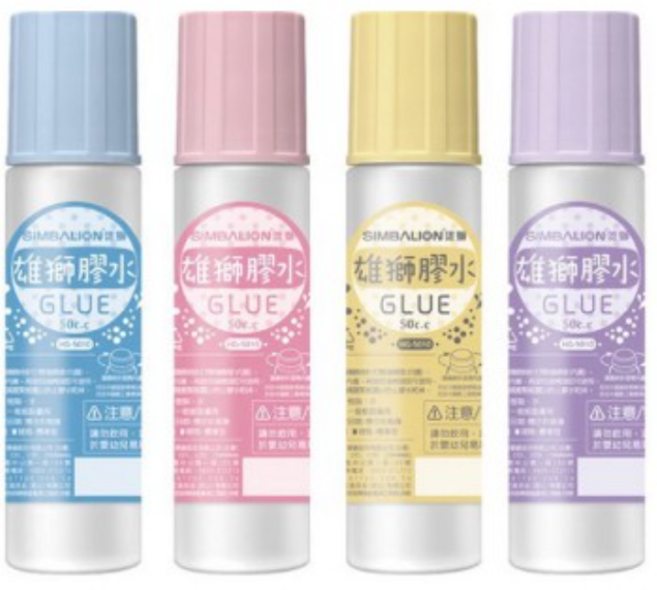 SIMBALION 雄獅膠水 馬卡龍色系 合成糊 50cc, 1個