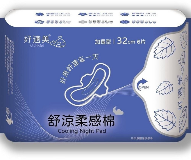 好適美 舒涼柔感生理褲, 1個, 6片, 舒涼柔感32cm加長型