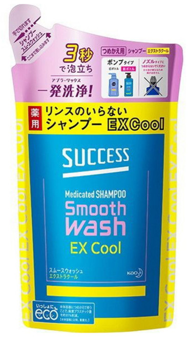 Kao 花王 Medicated Shampoo 柔順洗髮精 特強涼感 補充包, 1個, 320ml