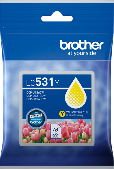 Brother LC531 原廠標準容量墨水匣 適用J1360DW 原廠公司貨, 黃色, 1套