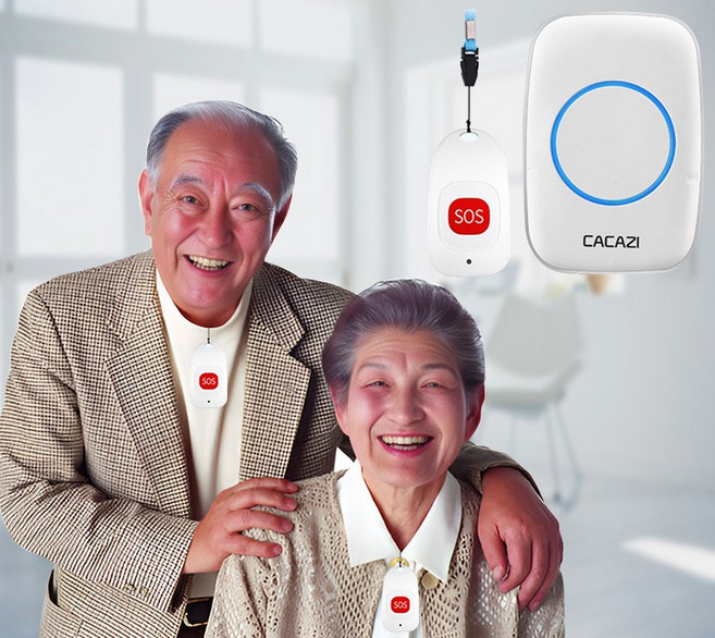 CACAZI 緊急呼叫器 老人照護 無線呼叫鈴, 1個