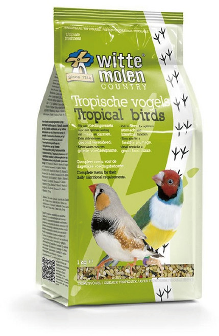 荷蘭偉特 Witte molen 熱帶鳥類飼料 / 鳥飼料 鸚鵡飼料 中小型鸚鵡 荷蘭鳥飼料 文鳥 雀科, 1個, 熱帶鳥飼料 1kg, 1kg