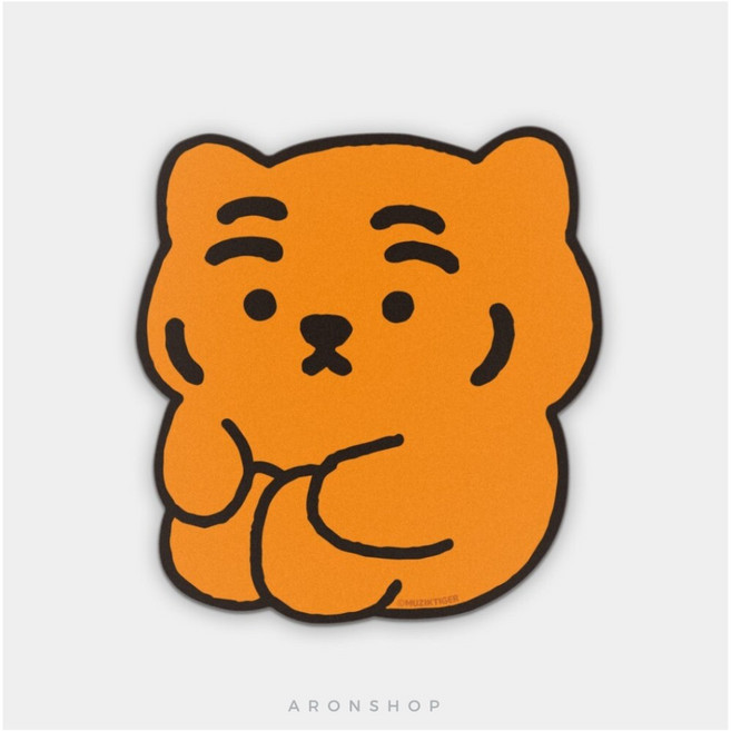 MUZIK TIGER 造型滑鼠墊 韓國文創 療癒小物, 1個, 縮腿橘胖虎款, 縮腿橘胖虎款