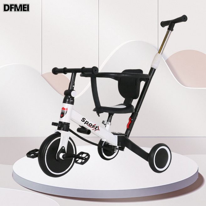 DFMEI 寶寶小孩多功能可變形五合一手推車兒童三輪車平衡車腳踏車, 1個, 白色:參考詳情