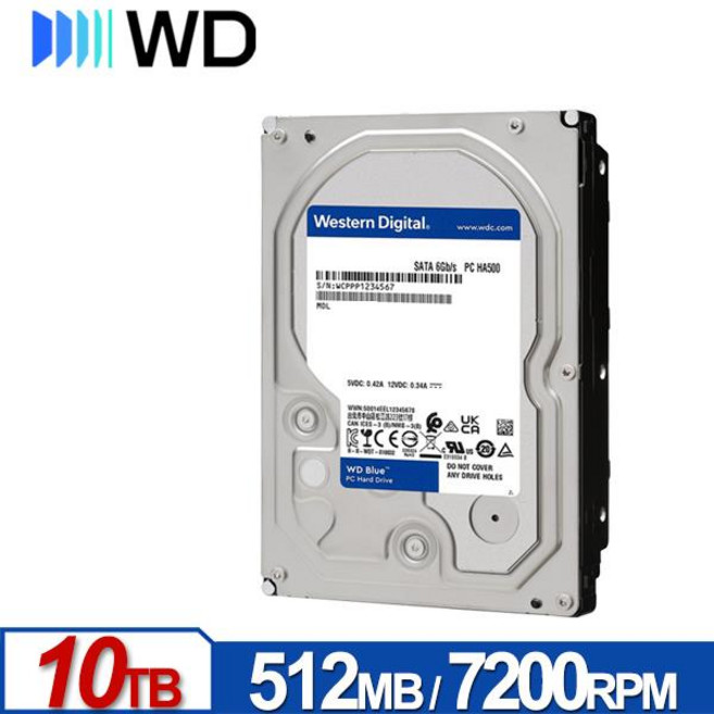 WD WD100EAGZ 藍標 10TB 3.5吋 SATA硬碟, 1GB