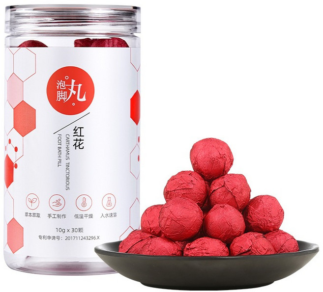 草本足浴包 足浴丸, 1個, 紅花 30顆
