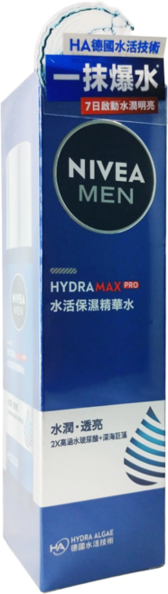 NIVEA 妮維雅 MEN 男士水活保濕精華水 2X高涵水玻尿酸+深海巨藻 水潤透亮, 150ml, 1瓶