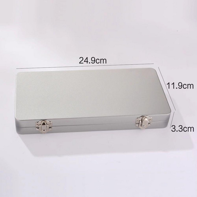 翻蓋馬口鐵盒 畫筆文具收納鉛筆盒, 1個, 銀色25*12*3.3鐵盒 cm