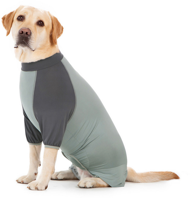 中大型犬春夏秋季包肚拼色冰絲速幹防曬涼涼衣狗狗衣服, 1個, 深灰冰絲