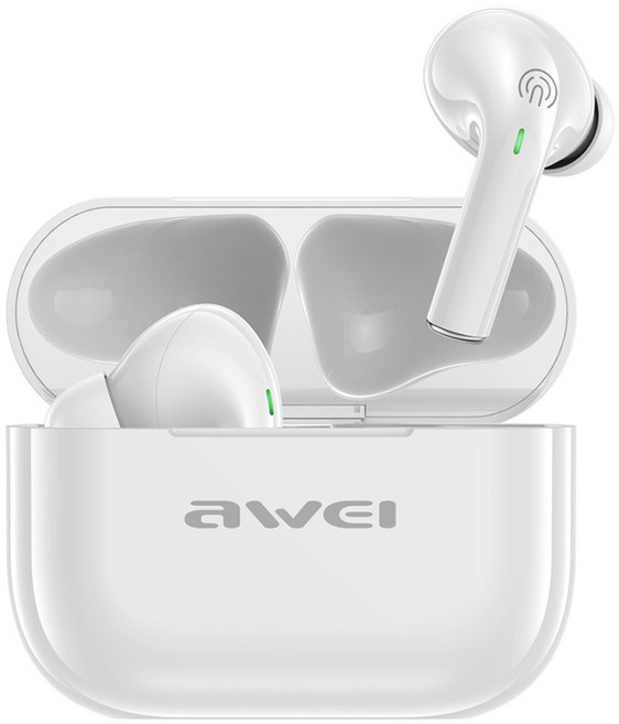 Awei ANC主動降噪 TWS真藍牙耳機 V6.0 HiFi音質 IPX6防水防汗, 白色, T29ANC