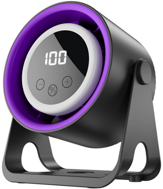 USB桌面風扇 迷你靜音風扇 掛/立/吊三合一 100檔風力調節 USB風扇 便攜風扇, 黑色, 充電款