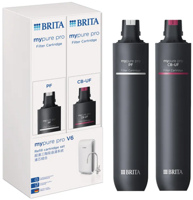 BRITA mypure pro V6 超微濾專業級濾芯組 德國淨水科技, 1套, Brita V6-02