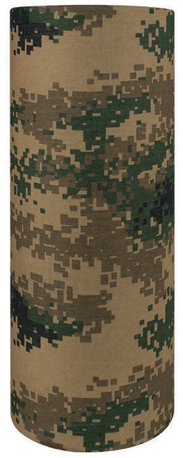 登山戶外快乾防曬多功能頭巾, 軍規棕馬賽克迷彩