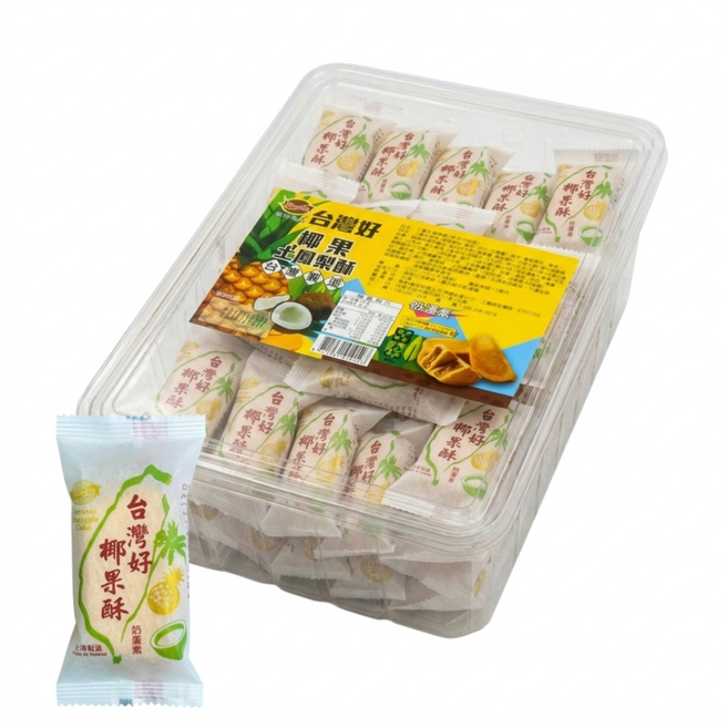 葡軒 台灣好 【椰果】土鳳梨酥 台灣造型 【80個~85個】, 3kg, 1箱