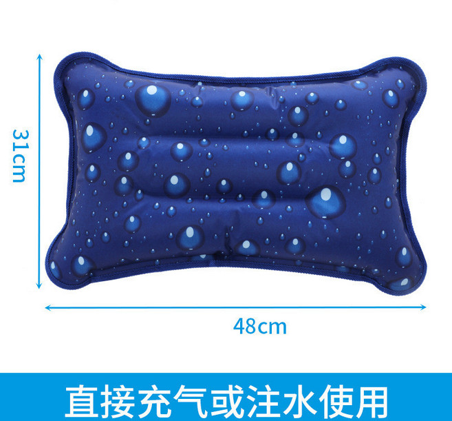 冰枕 充氣水枕頭 夏季注水降溫涼墊, 自注水31*48深水滴款