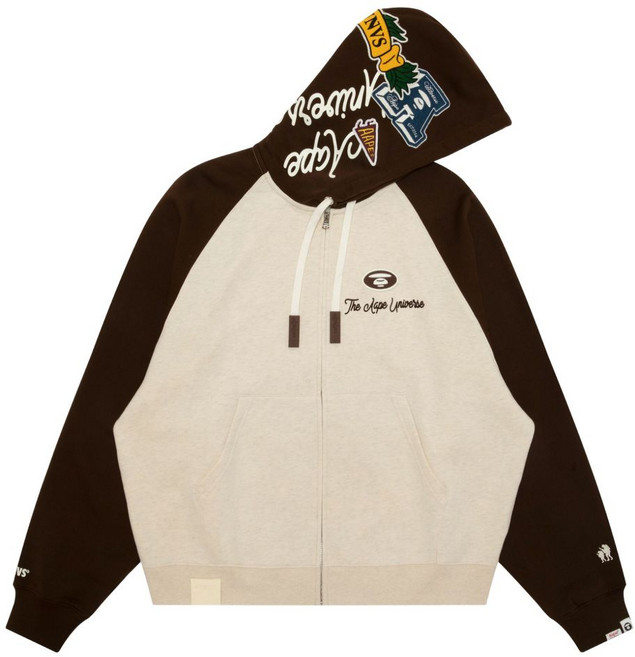 에이프바이베이프 바시티 패치 후드 집업