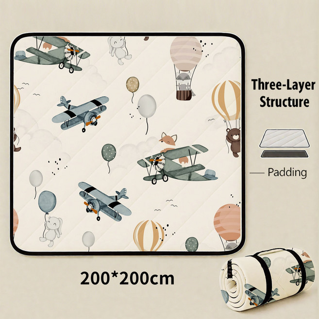 防潮加厚野餐墊 200x200cm, 遨遊天空200*200cm
