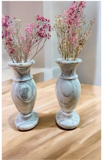 雅緻白大理石花瓶,高26公分,居家裝飾,插花擺件