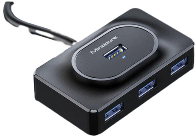 RENZHI 4口USB 3.0集線器 傳輸速度高達300MB/s, 1.5米 Type - C轉4口USB3.0方形集線器 US021 黑色, 1個