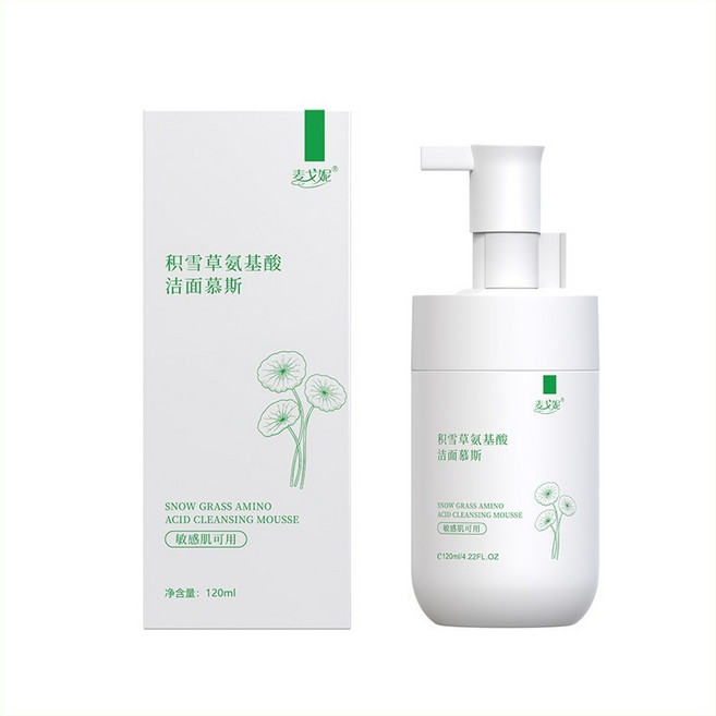 麥盧 積雪草氨基酸泡沫潔面乳, 1個, 泡沫潔面乳1瓶(1瓶的價格,買3送1), 120ml