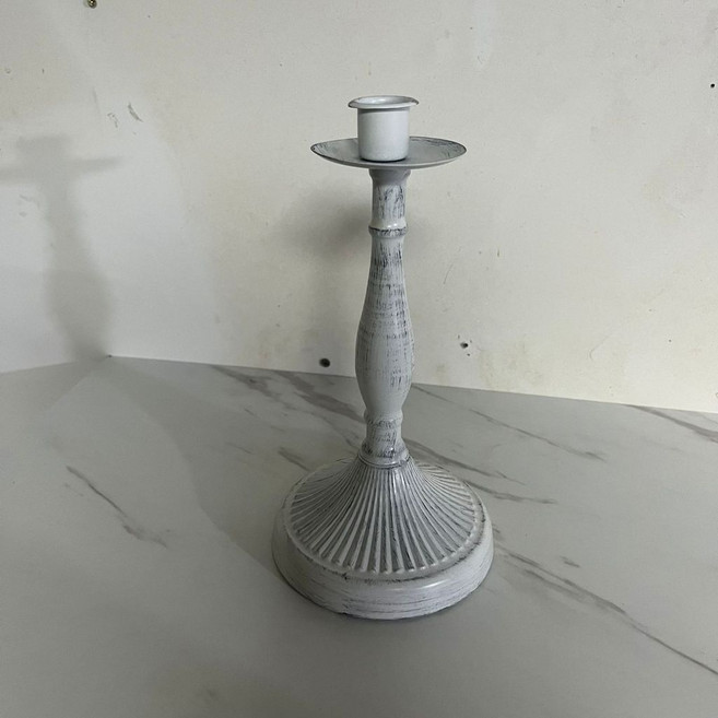 複古做舊米白鐵藝燭臺, 單頭一頭