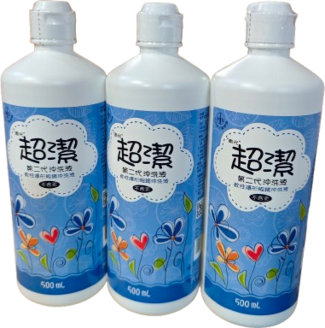 超潔 隱形眼鏡沖洗液第二代, 透明, 3個