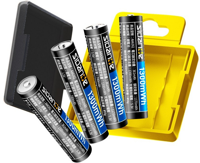 Sidande 4號 1.5V充電鋰電池 1300mAh 4入 AAA電池, 4顆