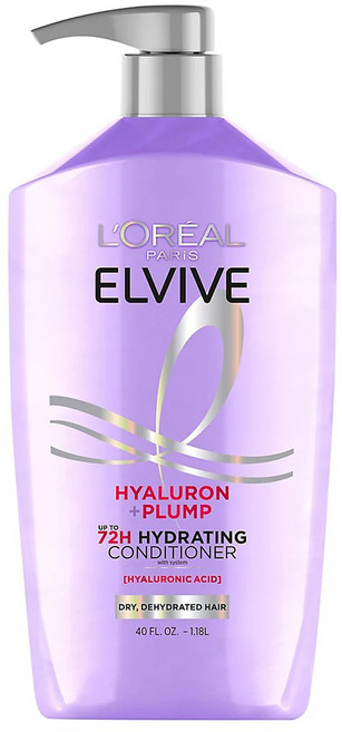 L'OREAL PARiS 巴黎萊雅 Elvive 玻尿酸豐盈潤髮乳, 1個, 1.18L