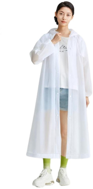 HANQI 成人便攜加厚加長透明連體雨衣