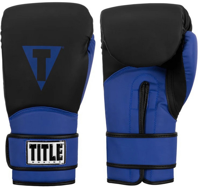 TITLE 征服訓練款 加長款 超保護手套 手腕守護神 輕量化 拳擊 MMA 泰拳 踢拳 沙袋手套, 藍色, 1個