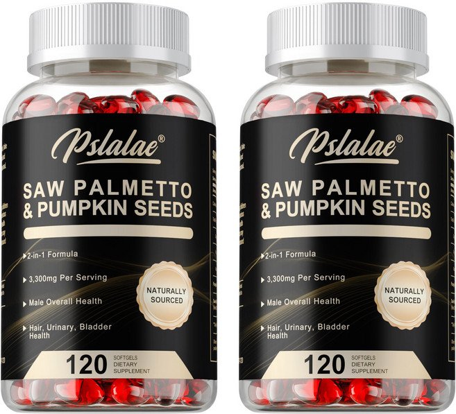 Pslalae 鋸齒棕櫚南瓜籽軟膠囊 3 300mg 精華 男性整體健康, 240組