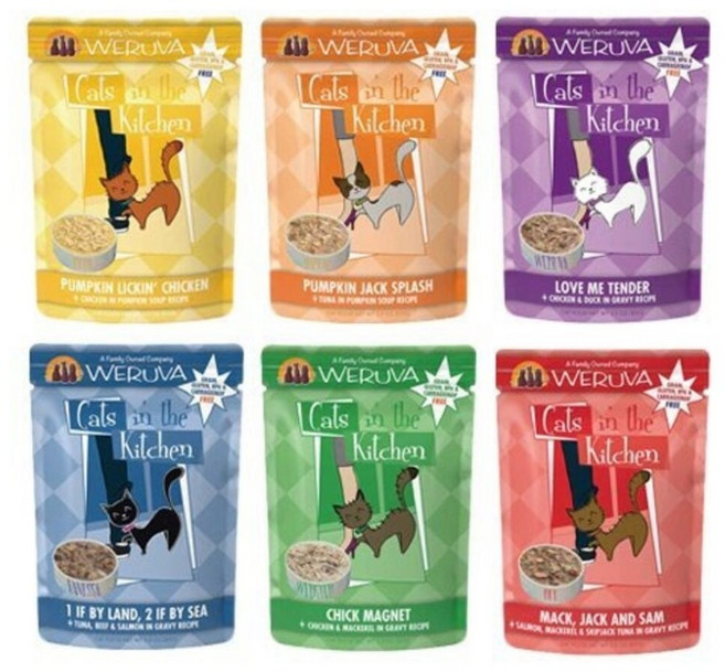 WERUVA Cats IN THE Kitchen 凱特美廚 凱特鮮廚天然無穀貓餐包 85g 多口味選擇, 12個, 隨機混搭