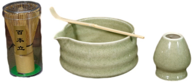 日式抹茶碗套裝, 抹茶色抹茶碗4件套, 1個
