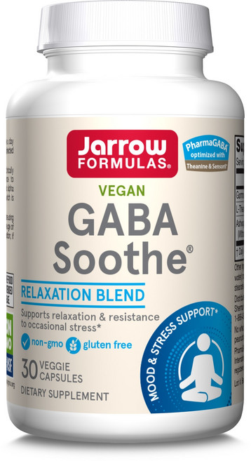 Jarrow FORMULAS 賈羅公式 GABA Soothe無麩質素食膠囊, 30顆, 1罐