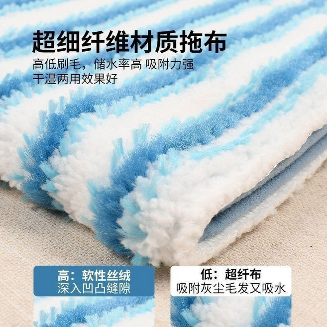 妙潔 乾濕兩用超細纖維拖把布替換裝, 1個, 34x28cm夾布拖布替換布1個