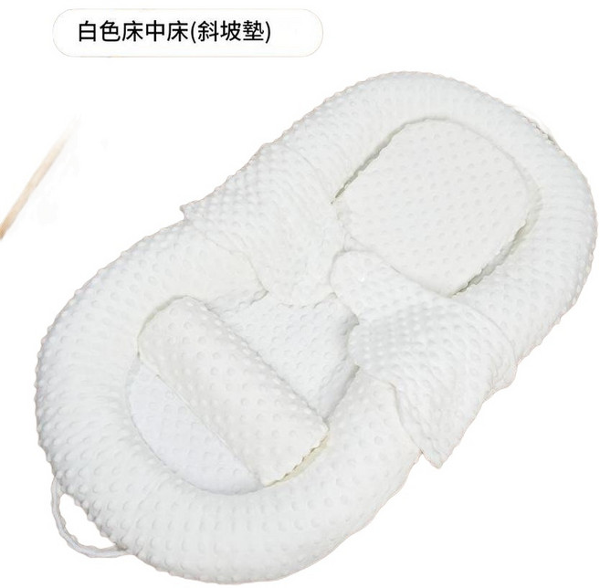 嬰兒床中床 睡窩 睡墊, 白色防吐奶二合一