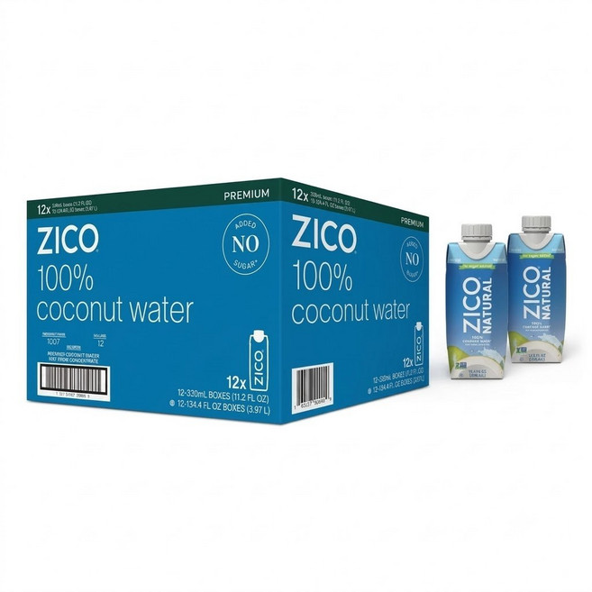 ZICO 100% 椰子水, 12個, 330ml