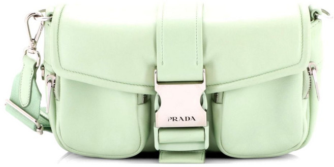 프라다 중고 패딩 버클 나파 레더 스몰 크로스 백