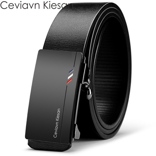 Ceviavn Kiesan 自動扣男士皮帶 雙層真牛皮