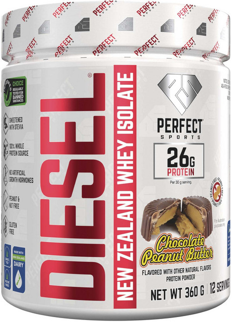 Perfect Sports Diesel 紐西蘭分離乳清蛋白 巧克力花生醬口味, 1個, 360g